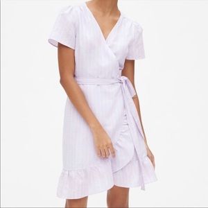 GAP Lavender Stripe Wrap Dress in Medium